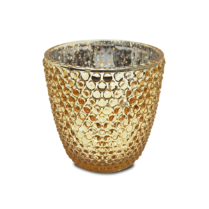 EMBOSSED Glass Candle Holder